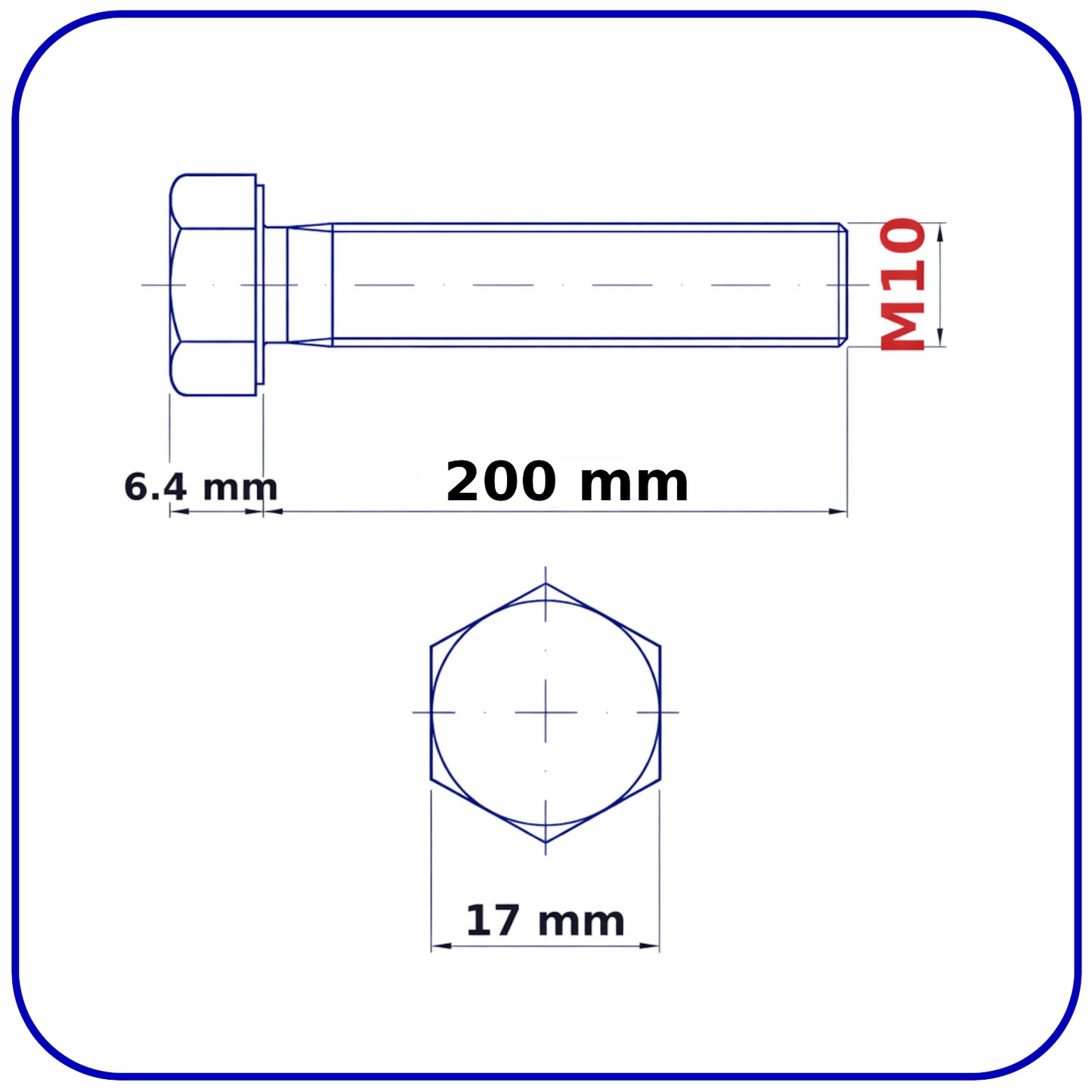 M10 HEX HEAD SETSCREWS FULLY THREADED DIN 933