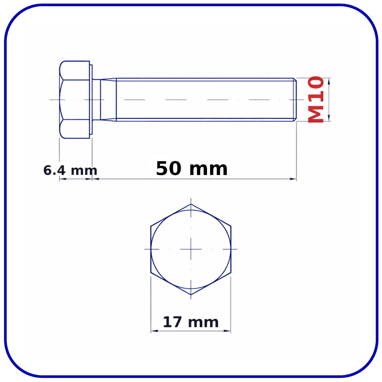 M10 HEX HEAD SETSCREWS FULLY THREADED DIN 933