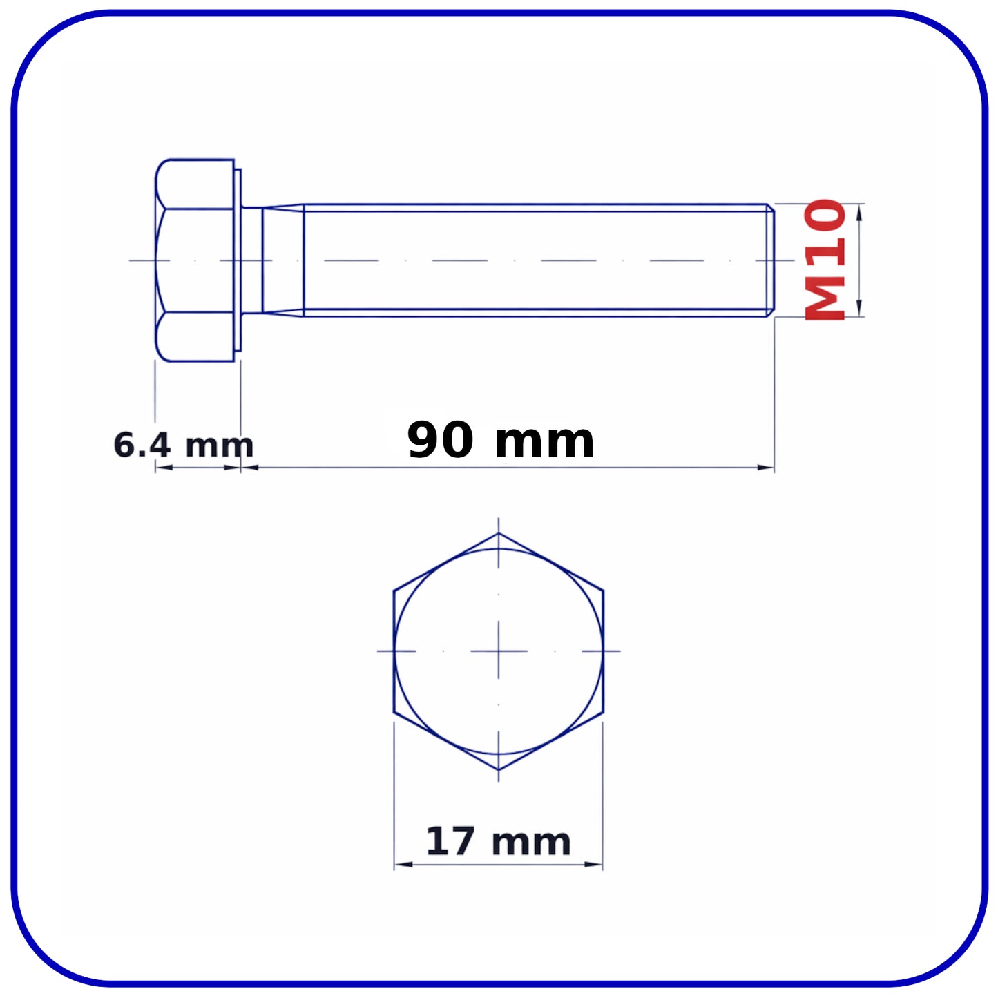 M10 HEX HEAD SETSCREWS FULLY THREADED DIN 933