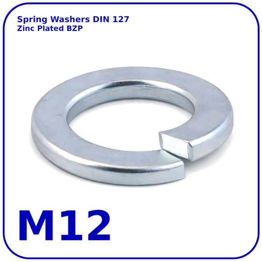 M12 Spring Washers Rectangular Lock Zinc Plated DIN 127
