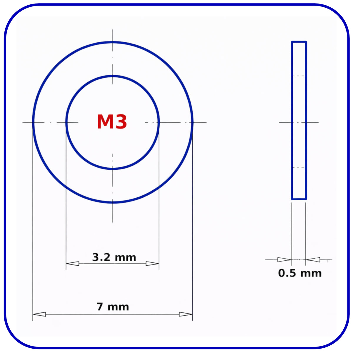 M3 Form A Washers Flat Zinc Plated Steel DIN 125