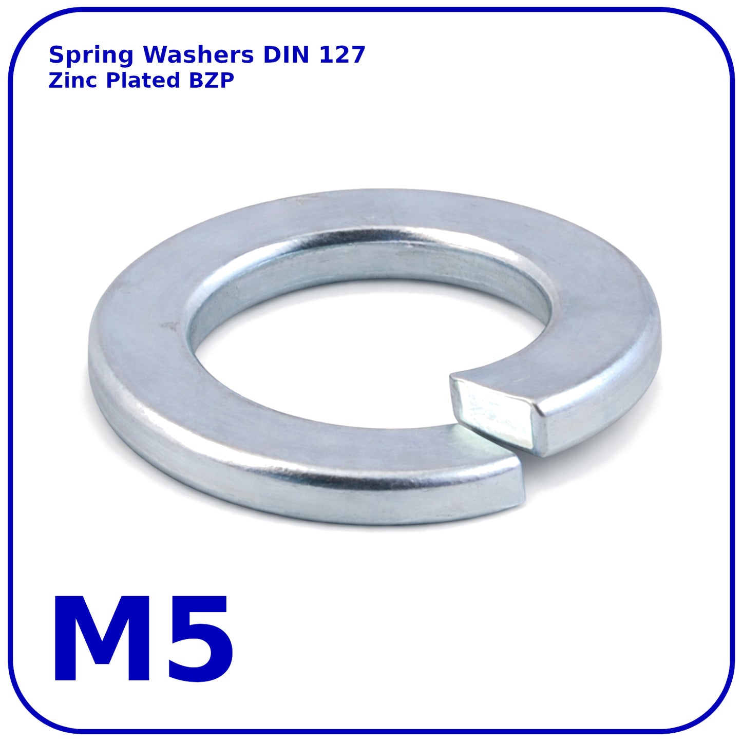 M5 Spring Washers Rectangular Lock Zinc Plated DIN 127