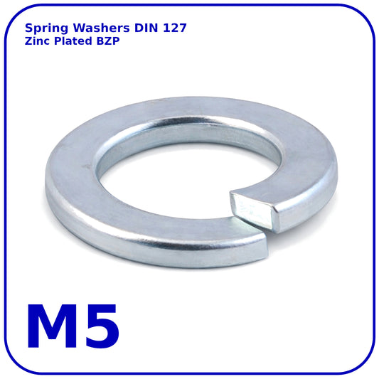 M5 Spring Washers Rectangular Lock Zinc Plated DIN 127