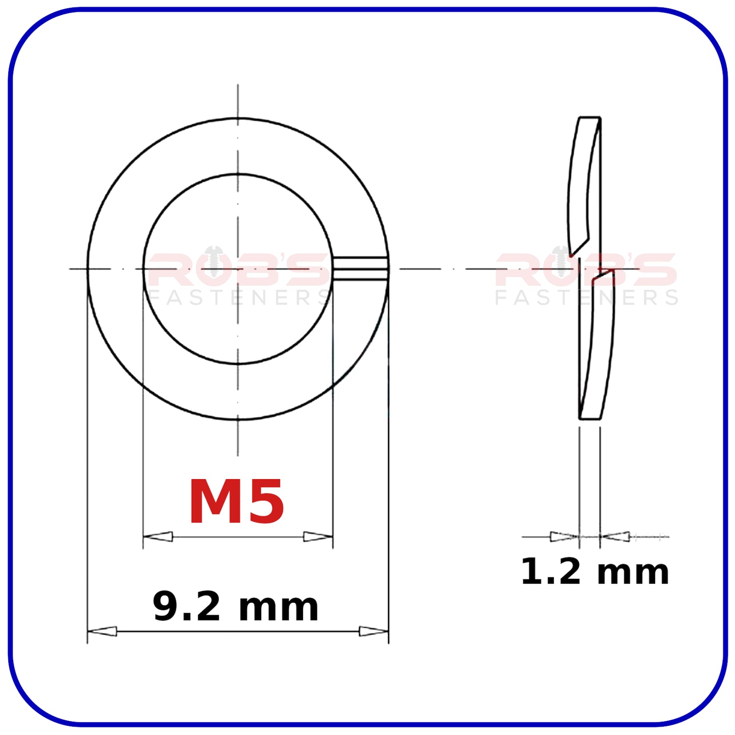 M5 Spring Washers Rectangular Lock Zinc Plated DIN 127