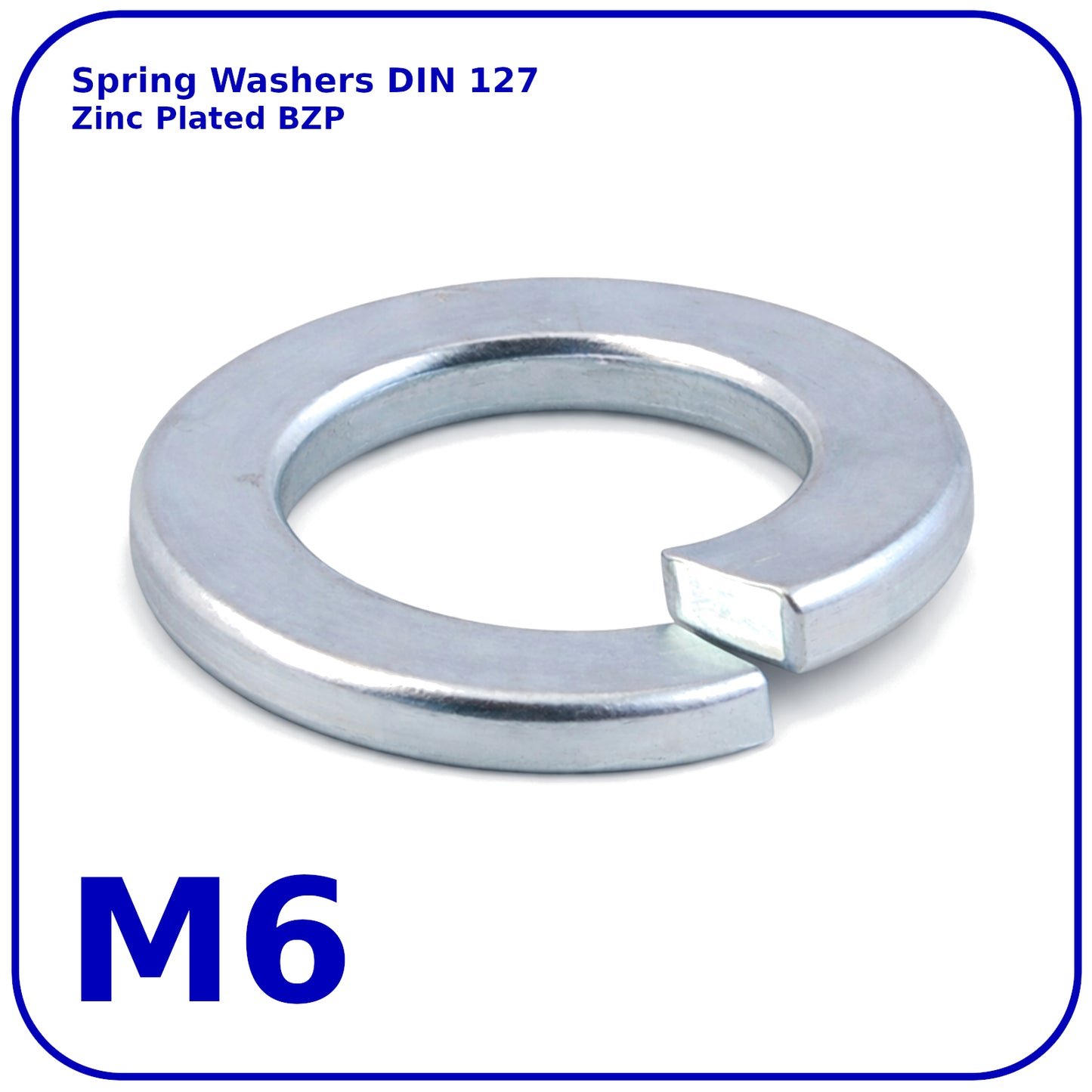 M6 Spring Washers Rectangular Lock Zinc Plated DIN 127