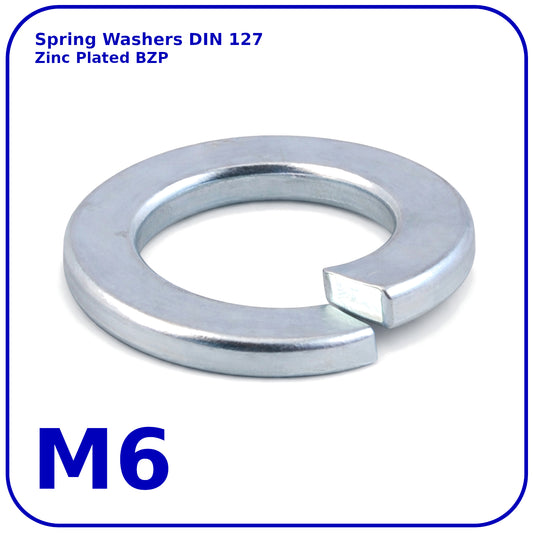M6 Spring Washers Rectangular Lock Zinc Plated DIN 127