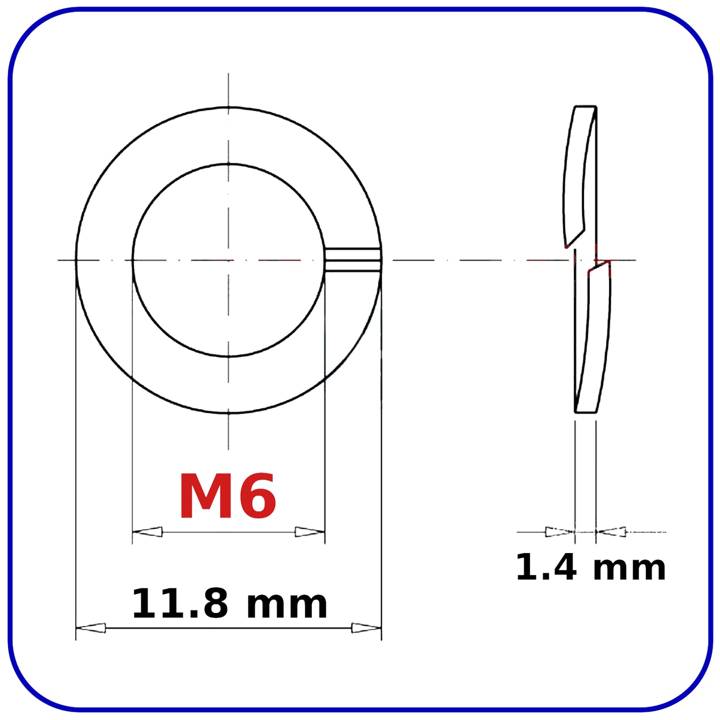 M6 Stainless Steel Spring Washers Rectangular Section Coil Lock Washer A2