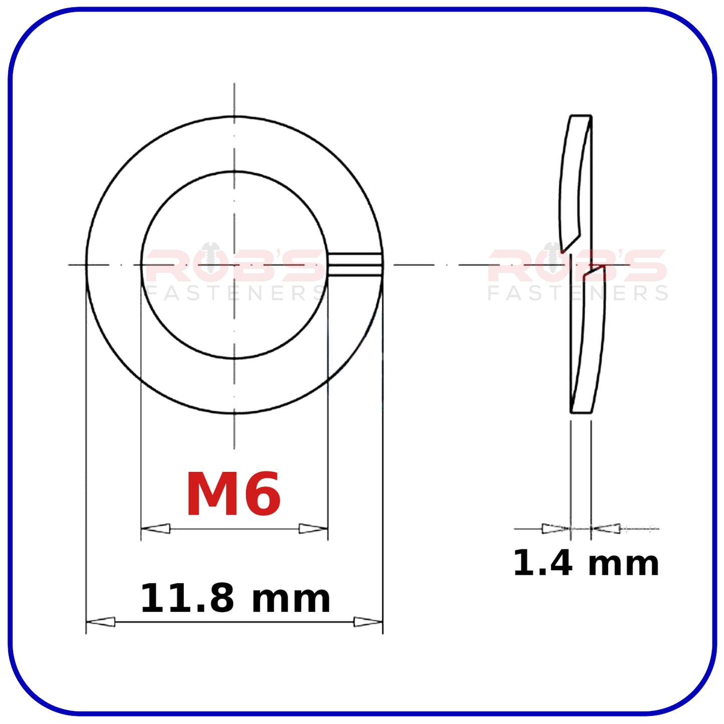 M6 Spring Washers Rectangular Lock Zinc Plated DIN 127