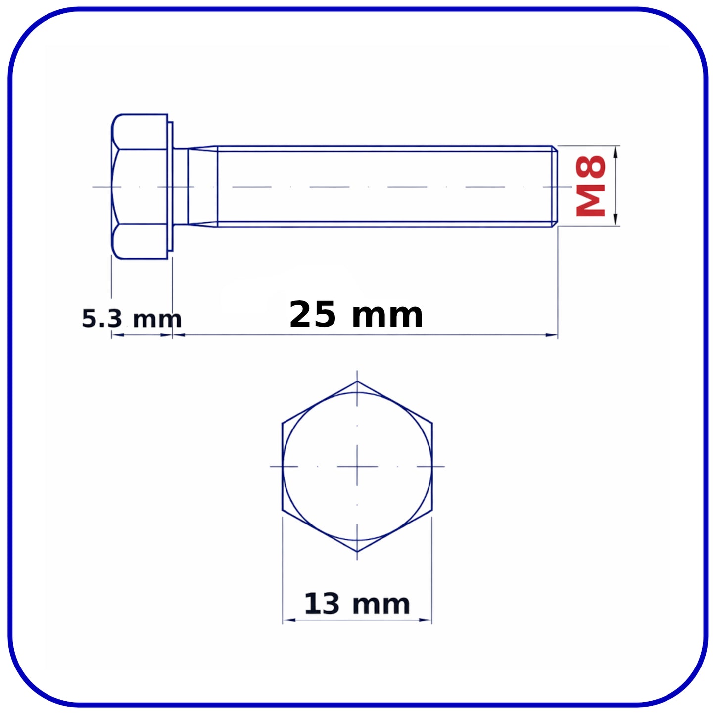 M8 HEX HEAD SETSCREWS FULLY THREADED DIN 933