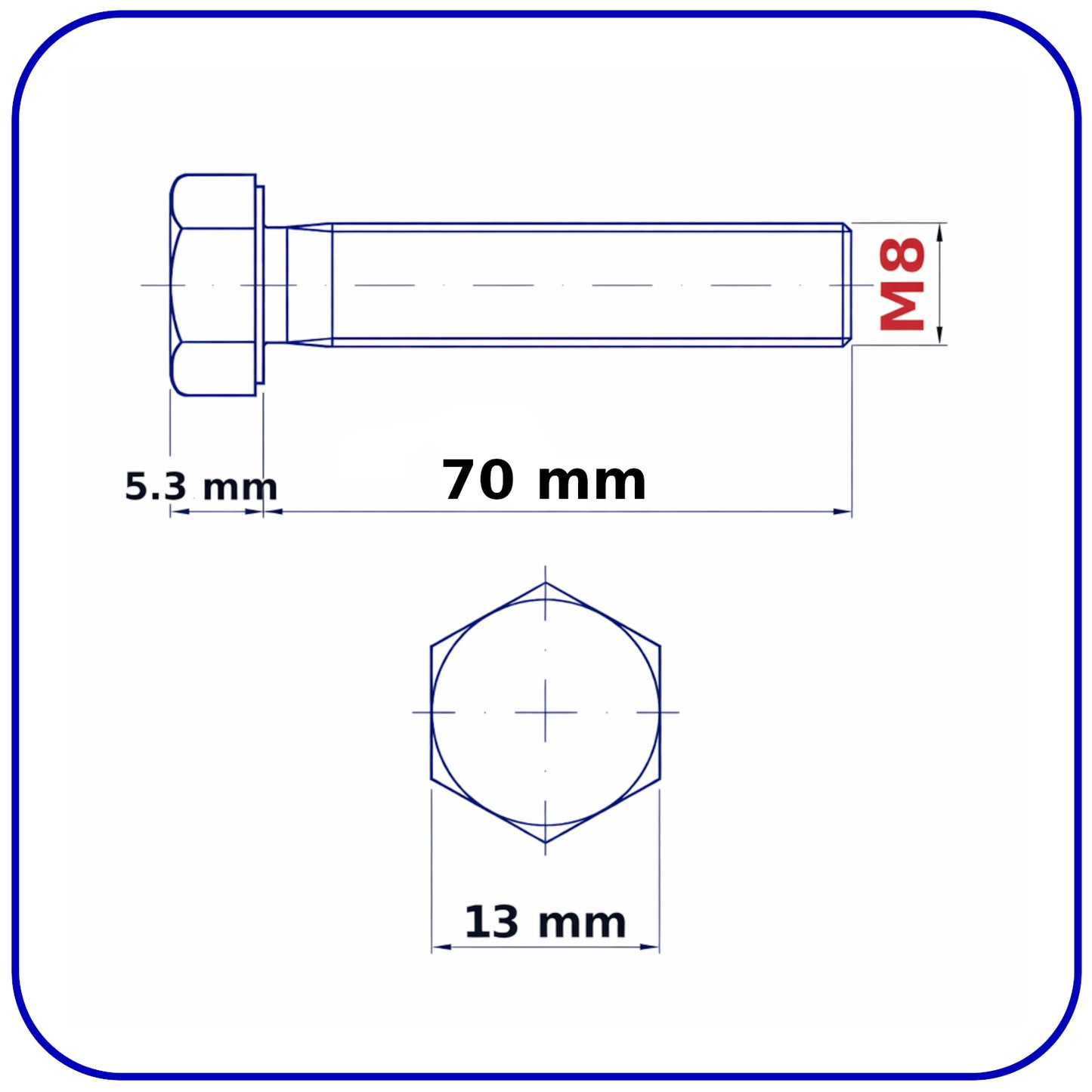 M8 HEX HEAD SETSCREWS FULLY THREADED DIN 933