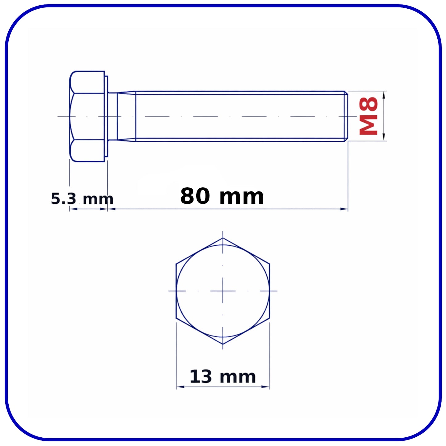 M8 HEX HEAD SETSCREWS FULLY THREADED DIN 933