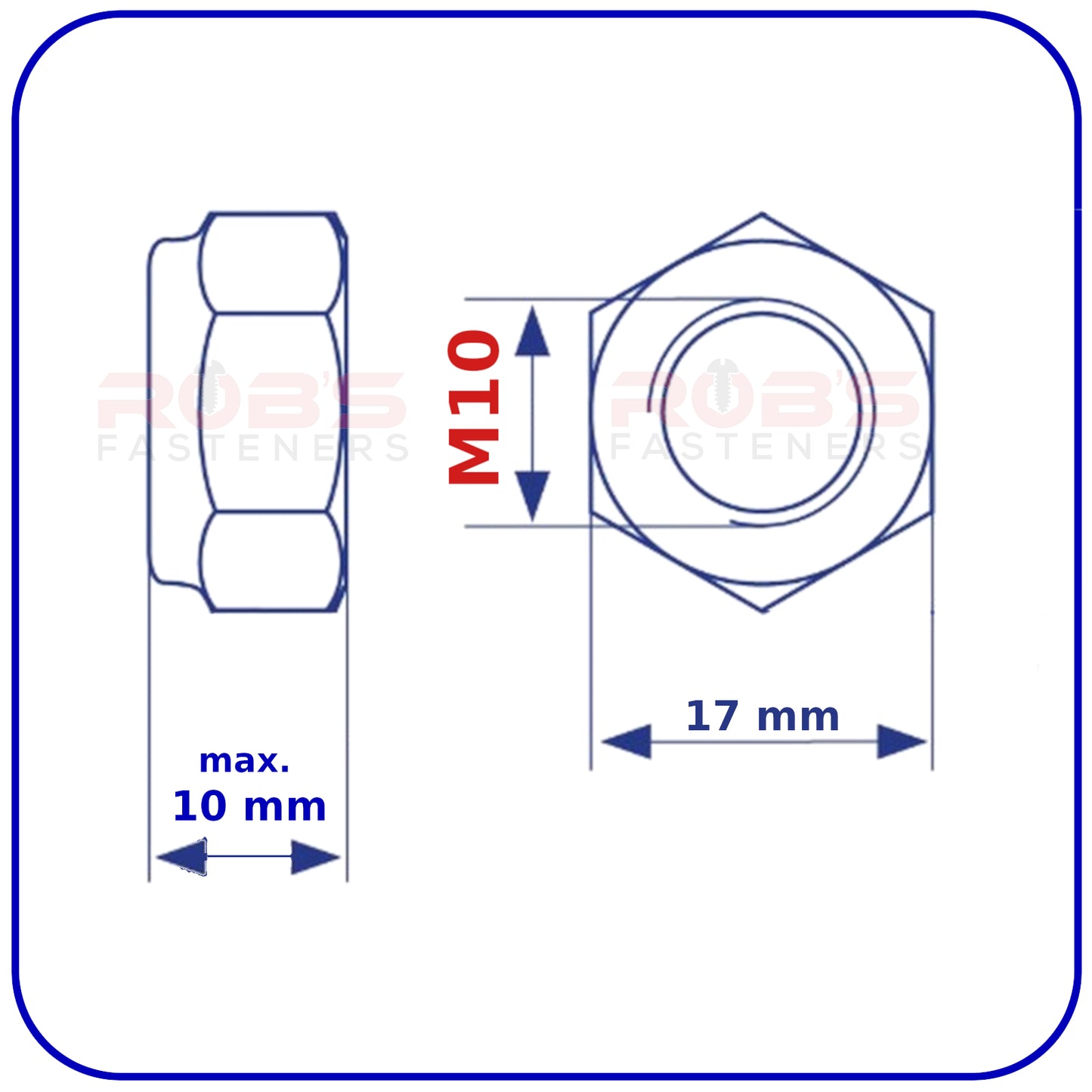 M10 NUTS NYLON INSERT DIN 985