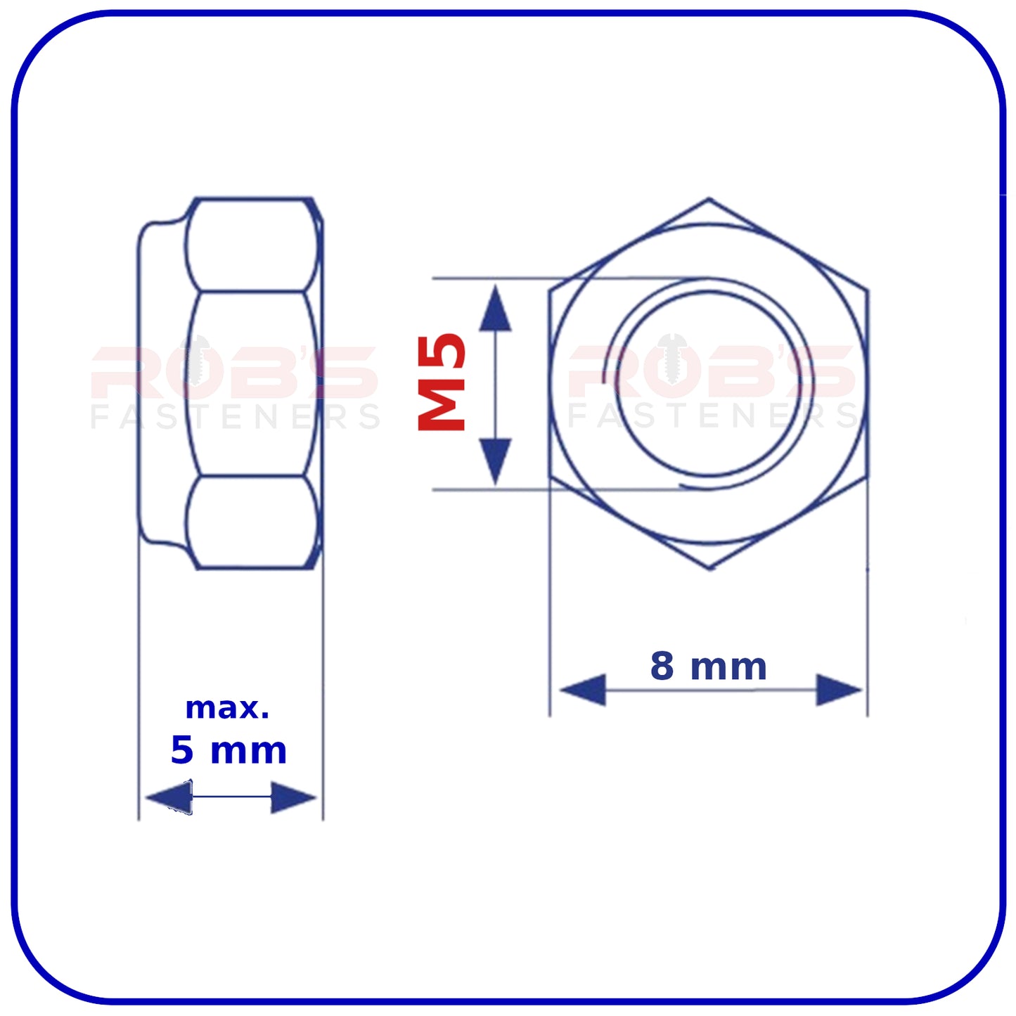 M5 NUTS NYLON INSERT DIN 985