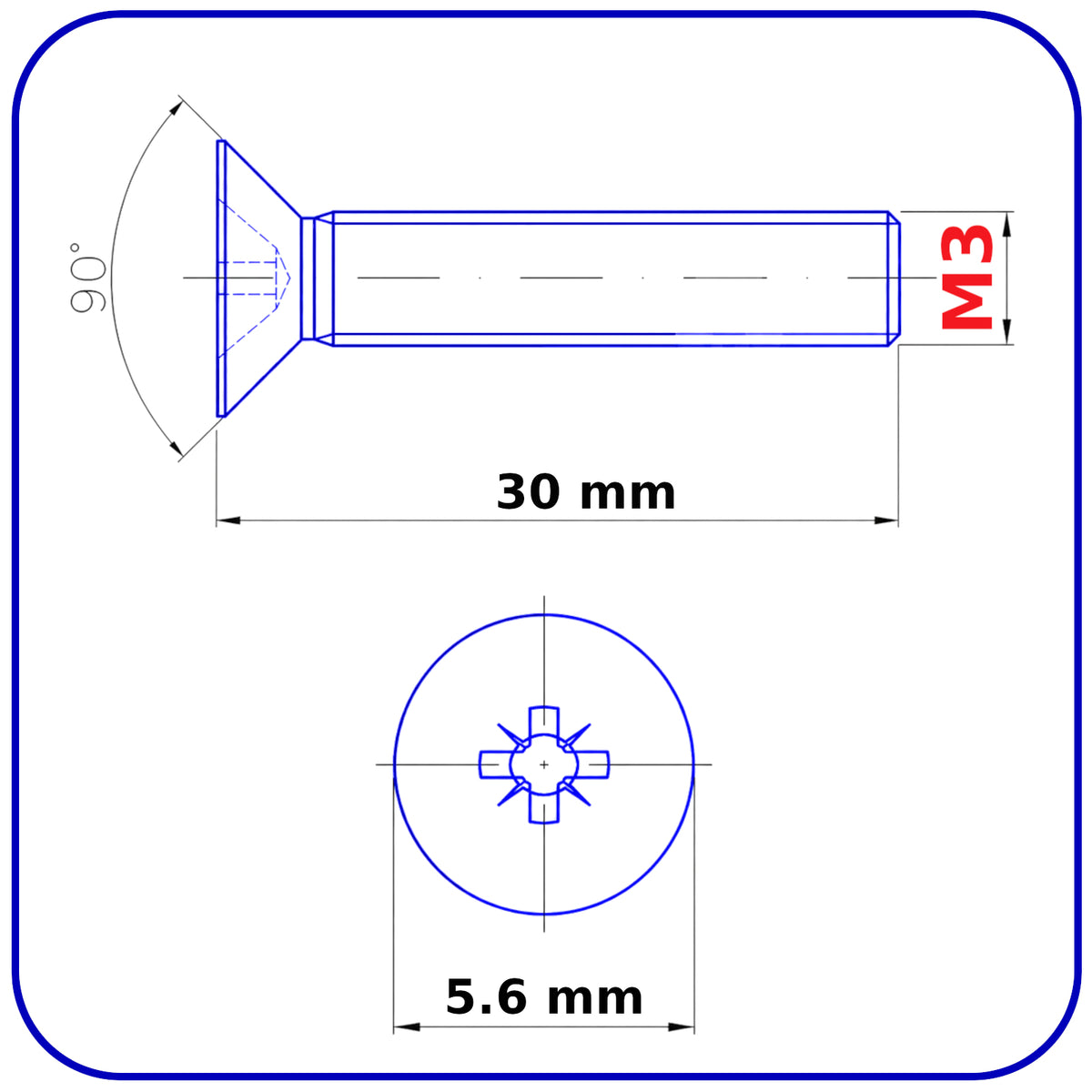 M3 MACHINE SCREWS COUNTERSUNK FLAT HEAD POZIDRIV ZINC PLATED DIN 965