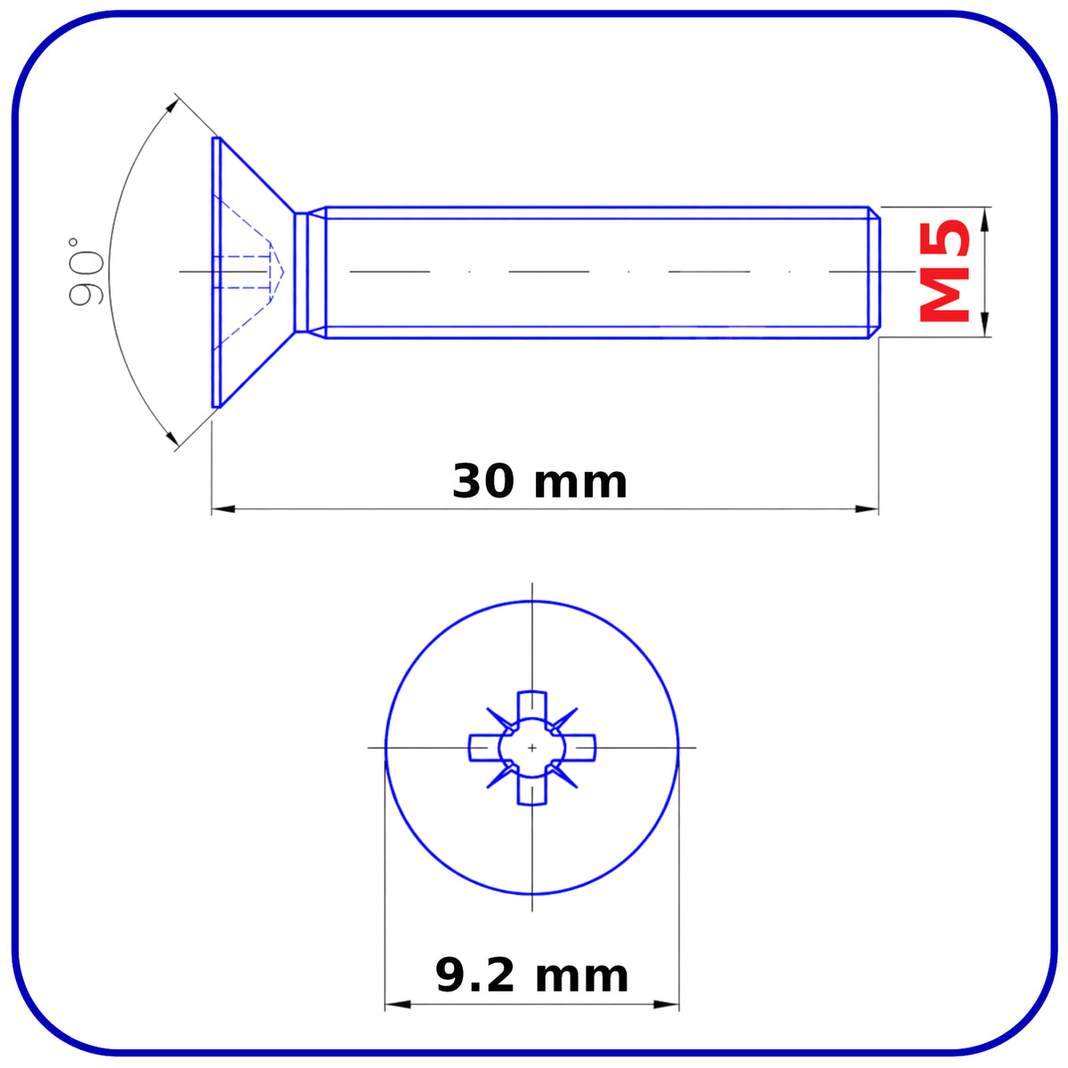 M5 MACHINE SCREWS COUNTERSUNK FLAT HEAD POZIDRIV ZINC PLATED DIN 965
