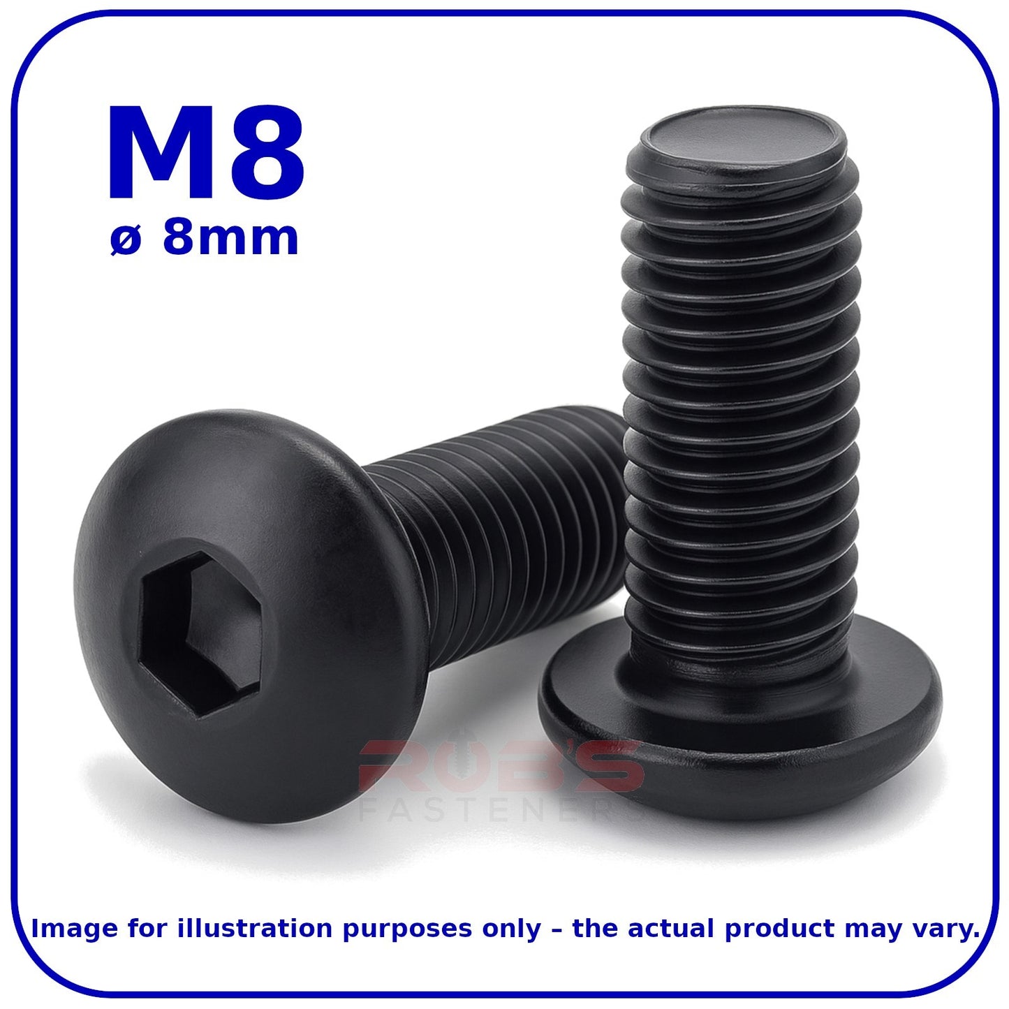 Button Head Allen Bolts Black M8 Machine Screws High Tensile 10.9 ISO 7380-1