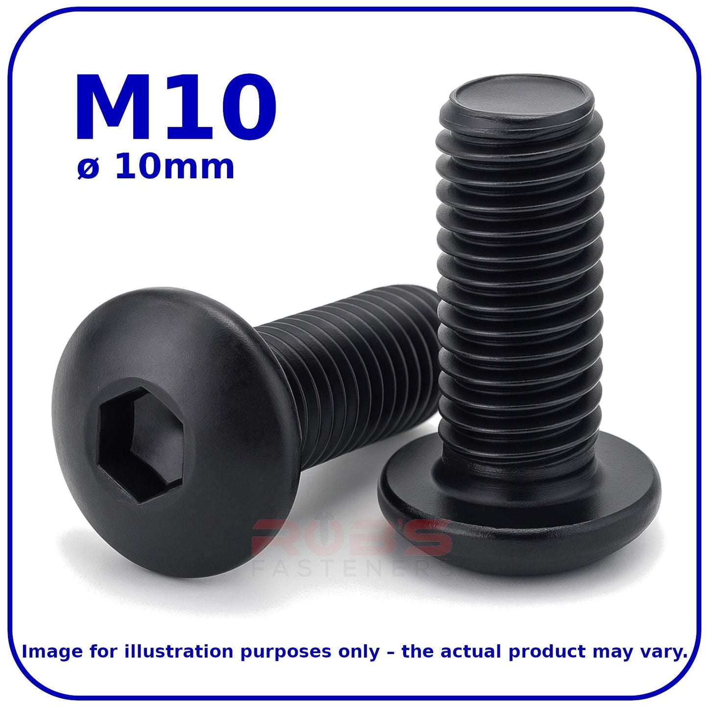 Button Head Allen Bolts Black M10 Machine Screws High Tensile 10.9 ISO 7380-1