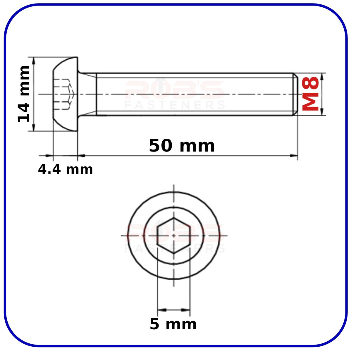 Button Head Allen Bolts Black M8 Machine Screws High Tensile 10.9 ISO 7380-1