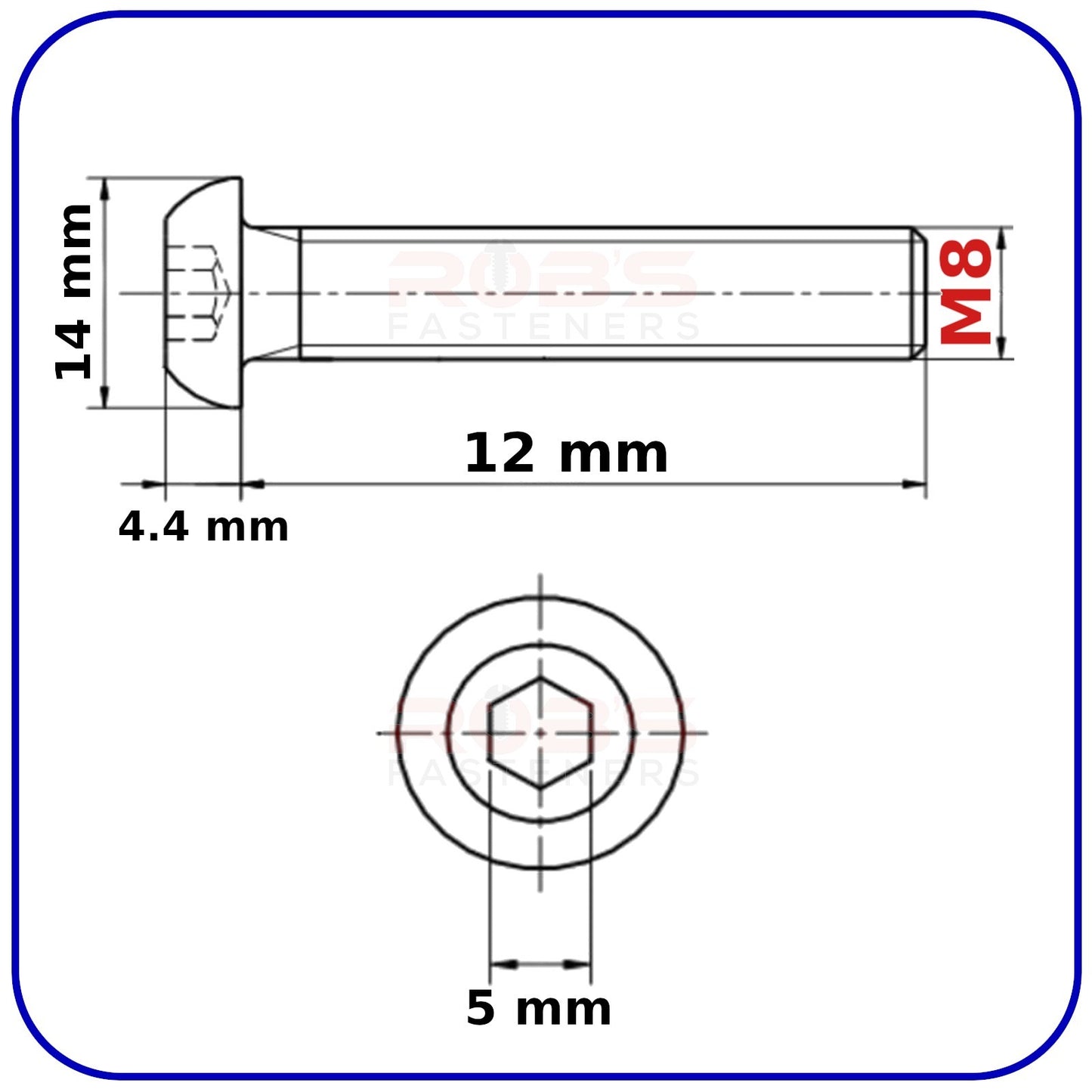 Button Head Allen Bolts Black M8 Machine Screws High Tensile 10.9 ISO 7380-1