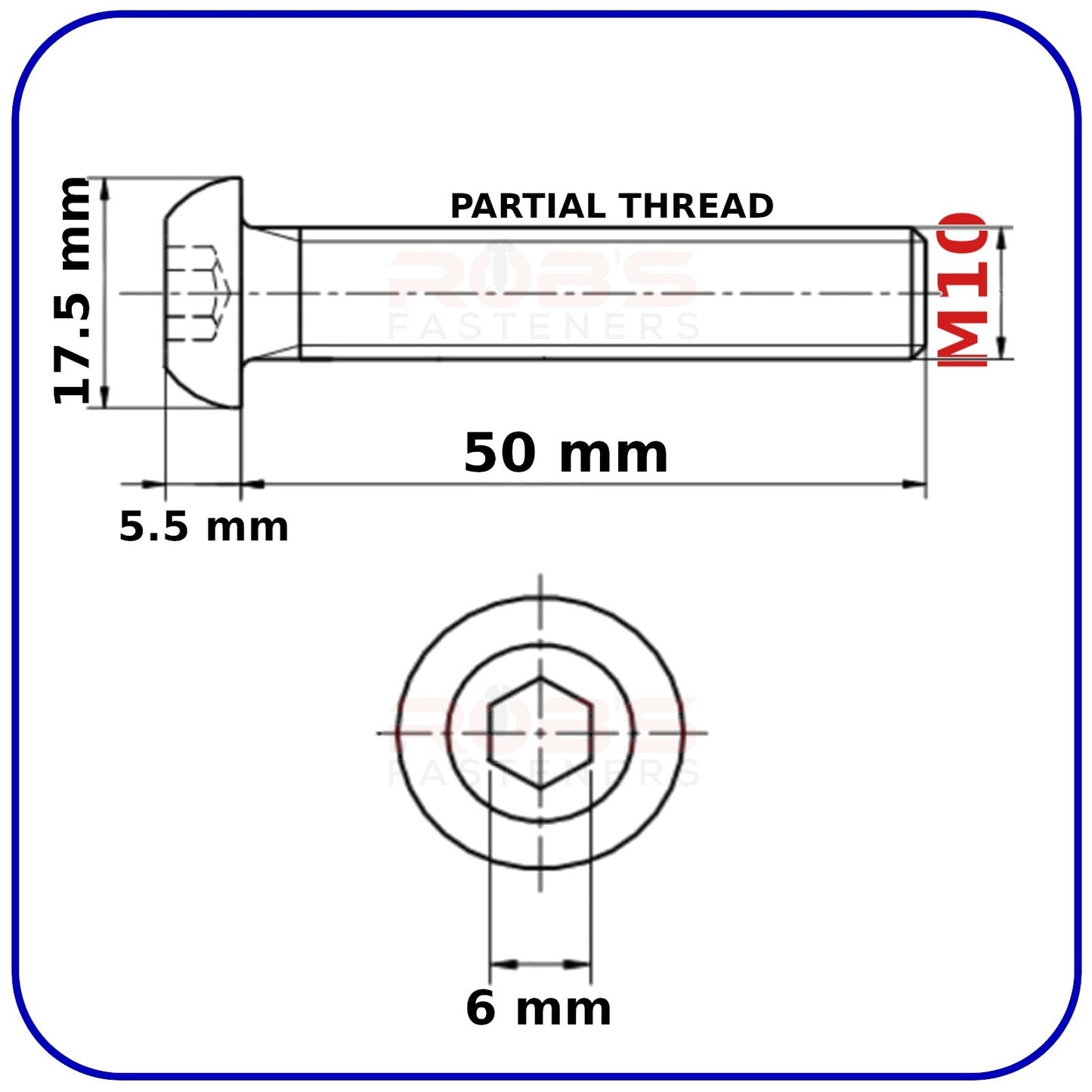 Button Head Allen Bolts Black M10 Machine Screws High Tensile 10.9 ISO 7380-1